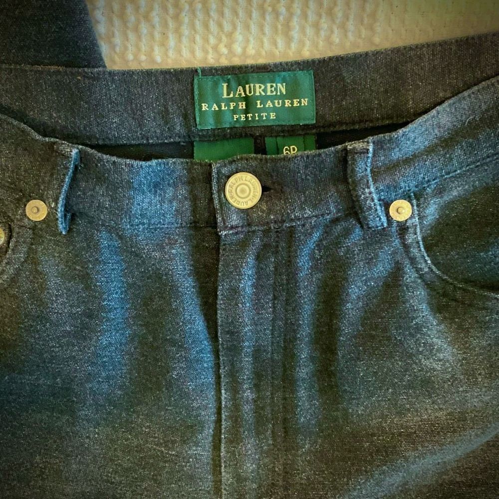 NWOT Lauren Ralph Lauren Charcoal Grey 5 Pocket Pants, 6P. Flannel feel heritage - Picture 6 of 10